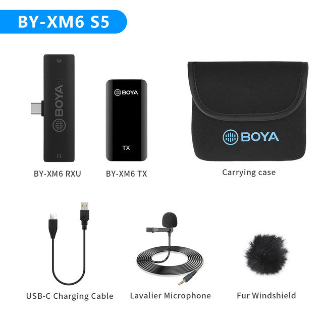 BOYA BY-XM6 S Professional Condenser Wireless Lavalier Microphone