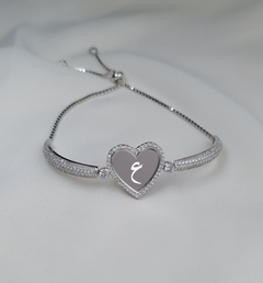 925 Silver Personalized Custom Heart Name Bracelet