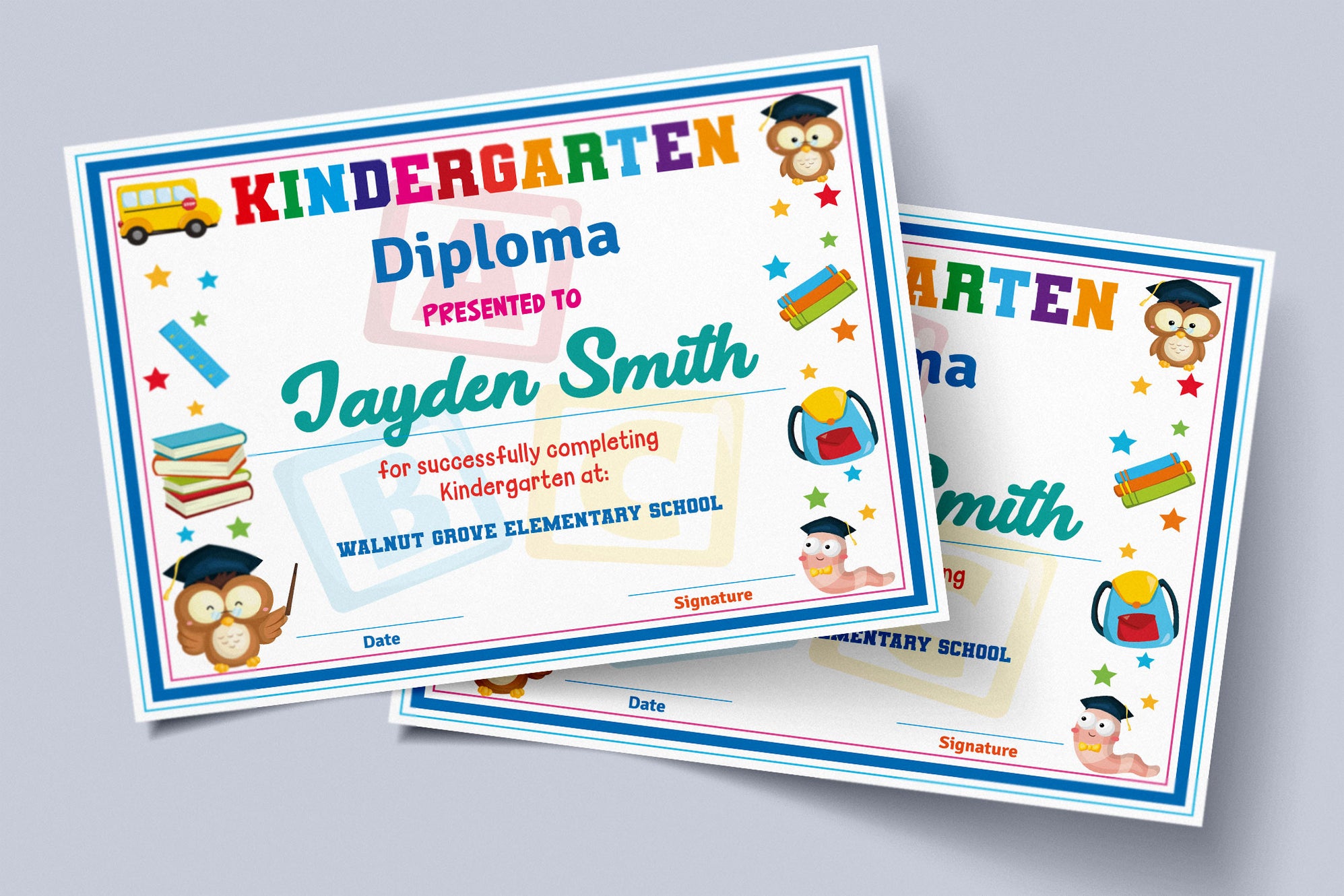 Editable Kindergarten Diploma Certificate, Customizable Kinder Diploma ...
