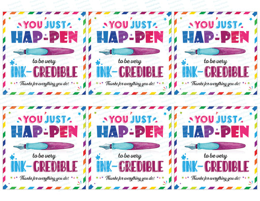 Editable - You HapPEN to be very INKcredible - Printable Gift Tags –  Chevelly Designs