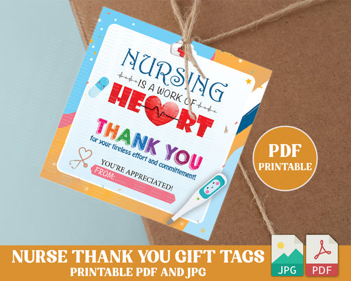 Printable Nurse Appreciation Thank You Gift Tags