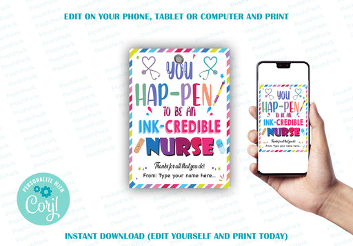 Editable - You HapPEN to be very INKcredible - Printable Gift Tags –  Chevelly Designs