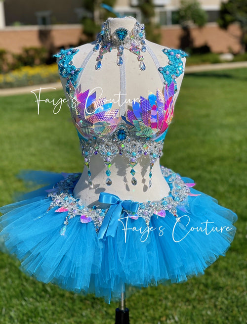 Mermaid Ariel inspired outfits set, Rave wear, EDC, Music festival