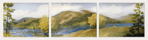 Combined view of the larger study for a Christian landscape painting