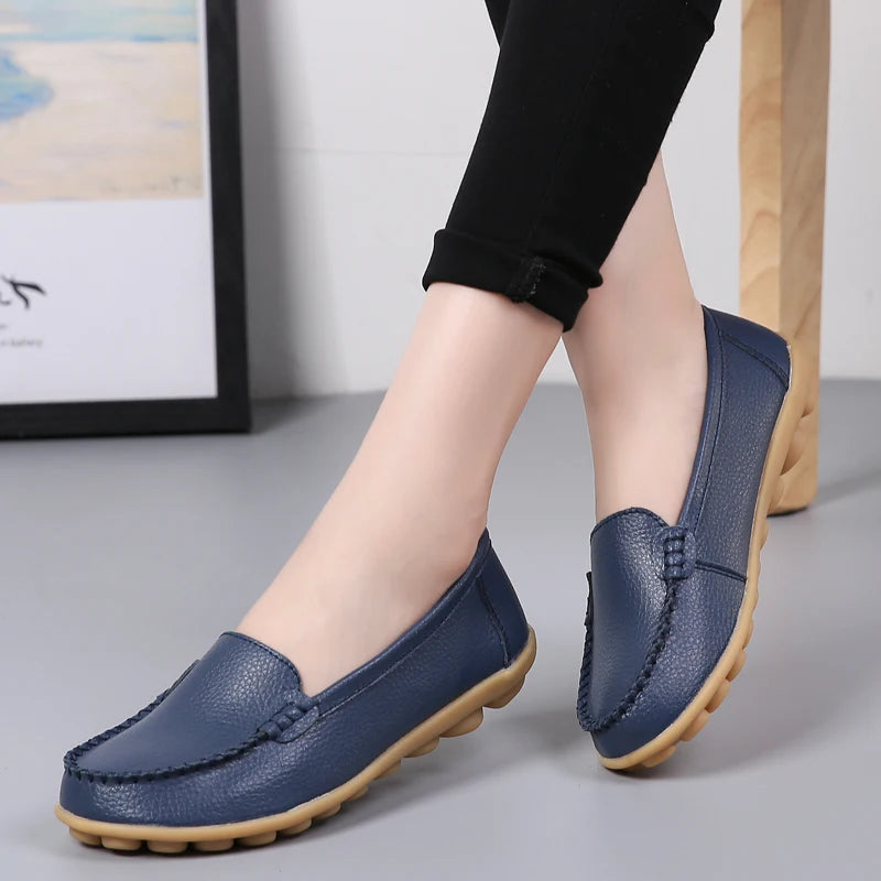Flats Ballet Shoes Woman Cut Out Moccasins Boat Shoes