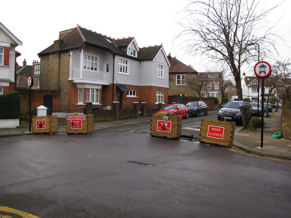 Low Traffic Neighbourhood access restrictions on a suburban British street