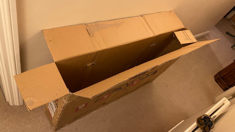 empty cardboard bike box
