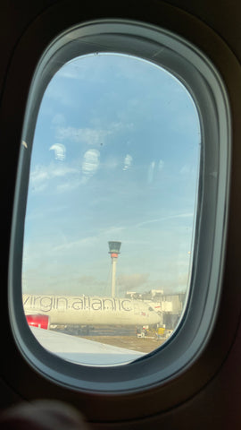 view from inside a plane at london heathrow