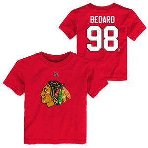 HOT SALE!! Welcome Connor Bedard #98 Chicago Blackhawks Name & Number  T-Shirt