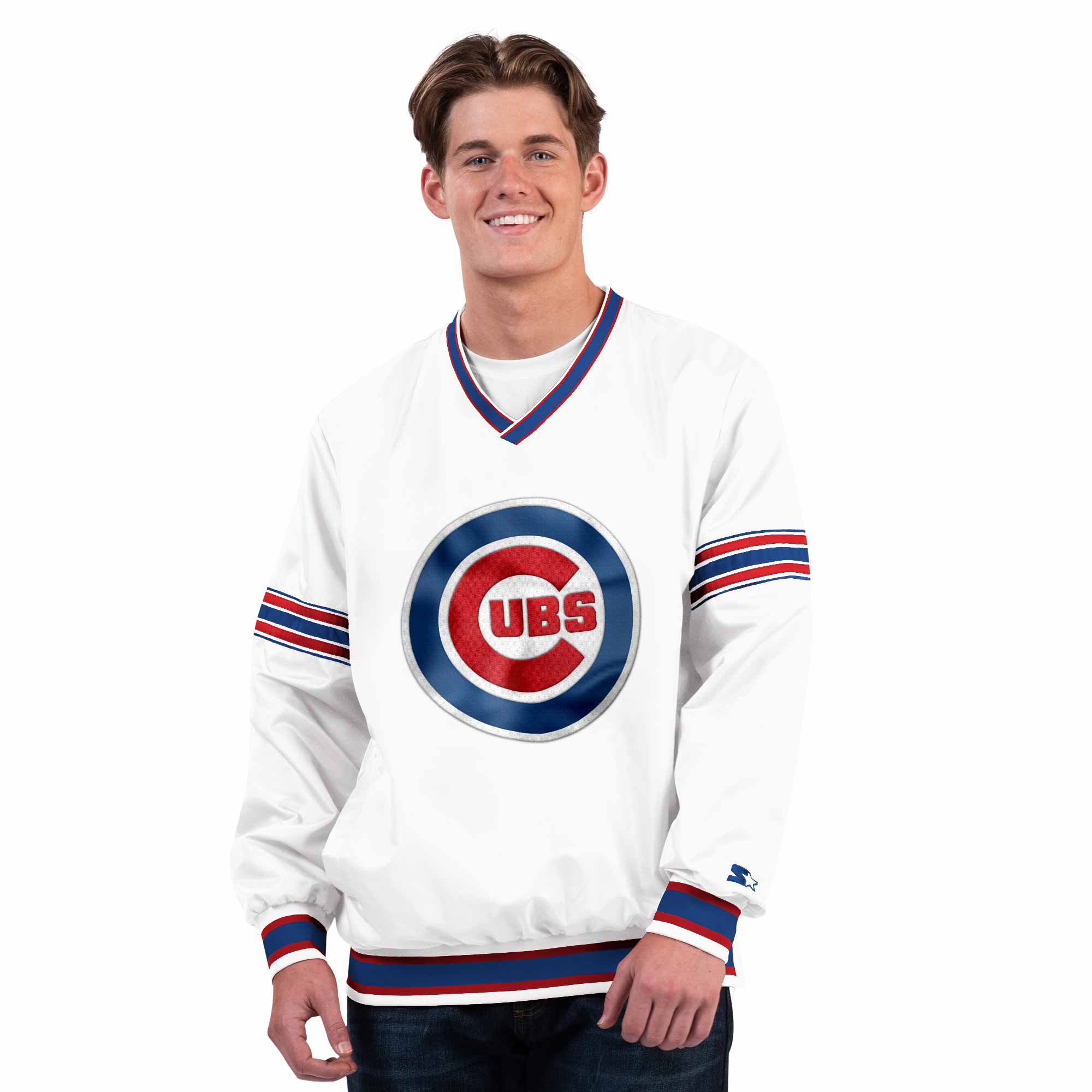 Chicago Cubs Starter Renegade White Pullover Jacket Medium