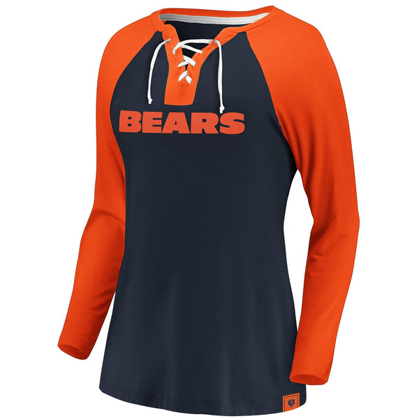 Men's New Era Orange Chicago Bears Throwback Raglan Long