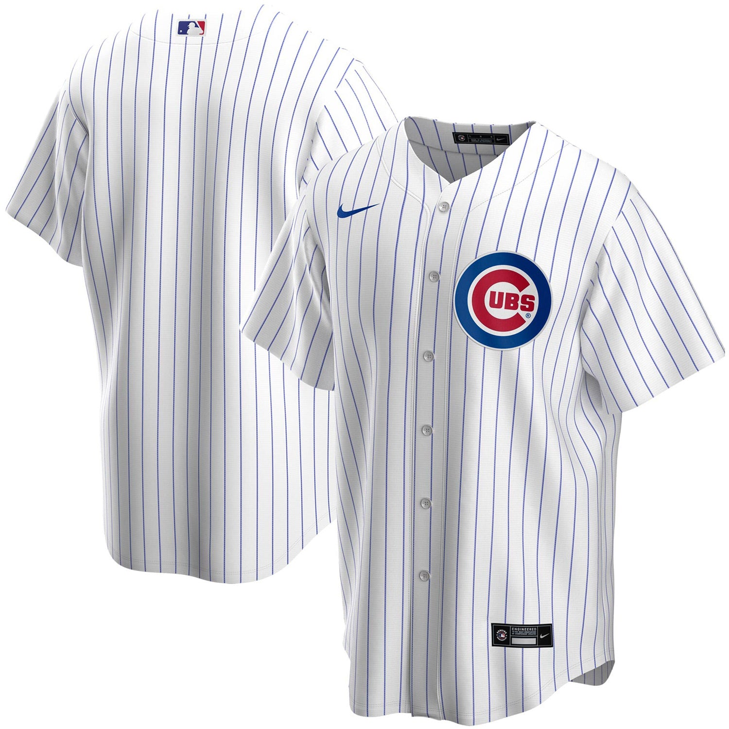 Chicago Cubs Nike Home Plate Striped Polo - Royal/Gray