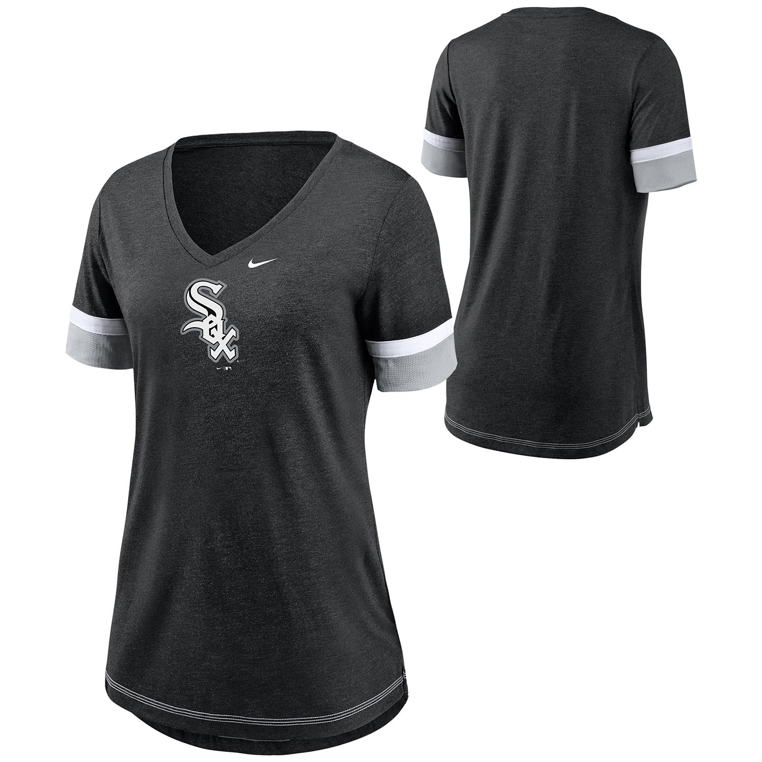 Nike Chicago White Sox Girls Short Sleeve Fashion V-Neck Hero Tee X-Large = 16