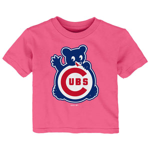 Stitches Chicago Cubs Youth T-Shirt Walking Bear Logo Heather Blue