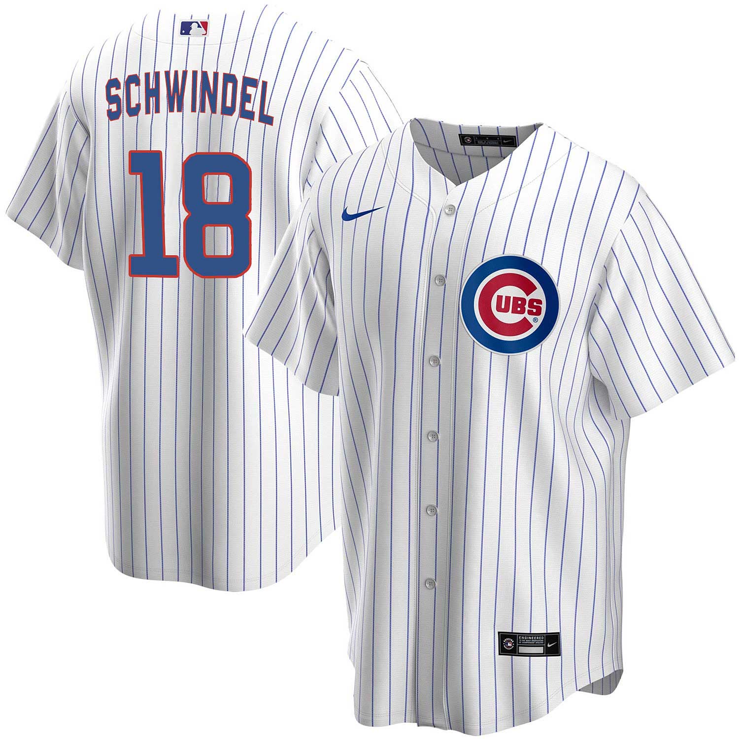 Chicago Cubs Frank Schwindel Nike Home Replica Jersey with Authentic Lettering Medium
