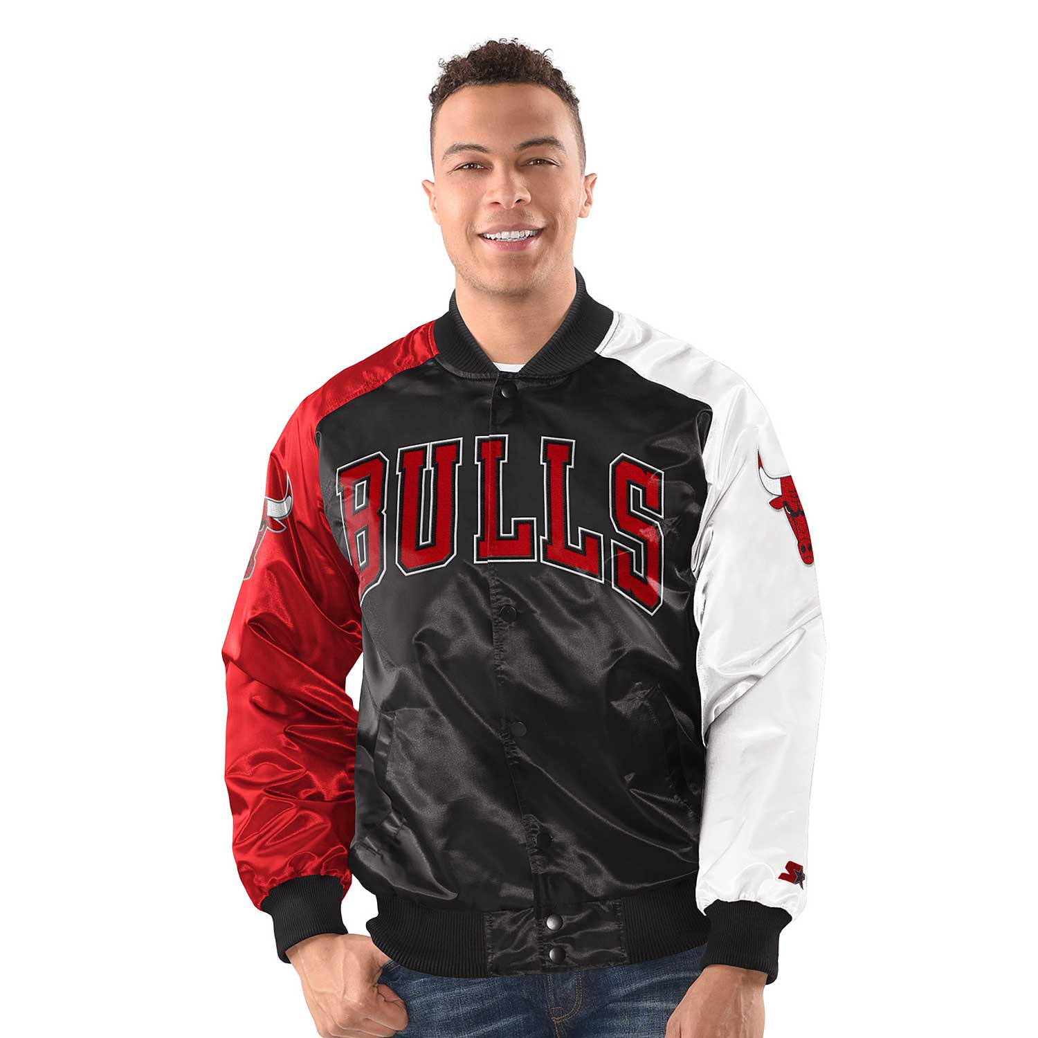 Chicago Bulls Colorblock Satin Starter Jacket