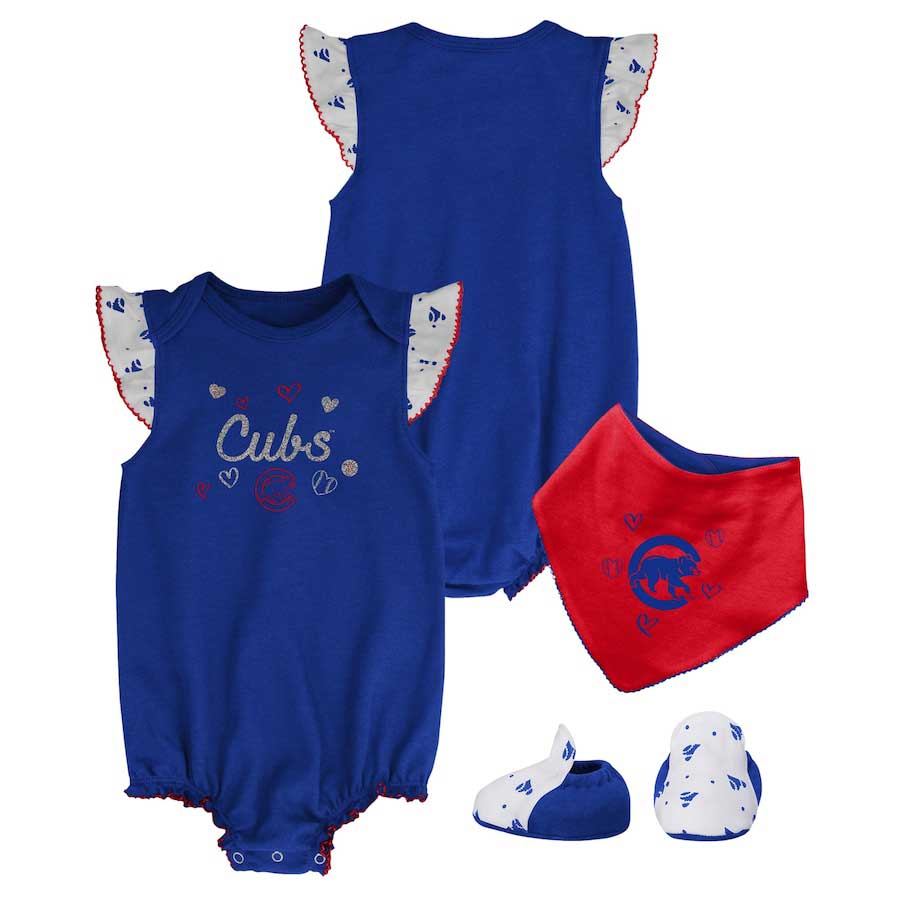 Chicago Cubs Infant Play Ball Bib Bootie & Creeper Set 12 Months