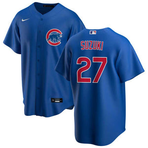 Nike Youth Chicago Cubs Seiya Suzuki #27 White Cool Base Home Jersey