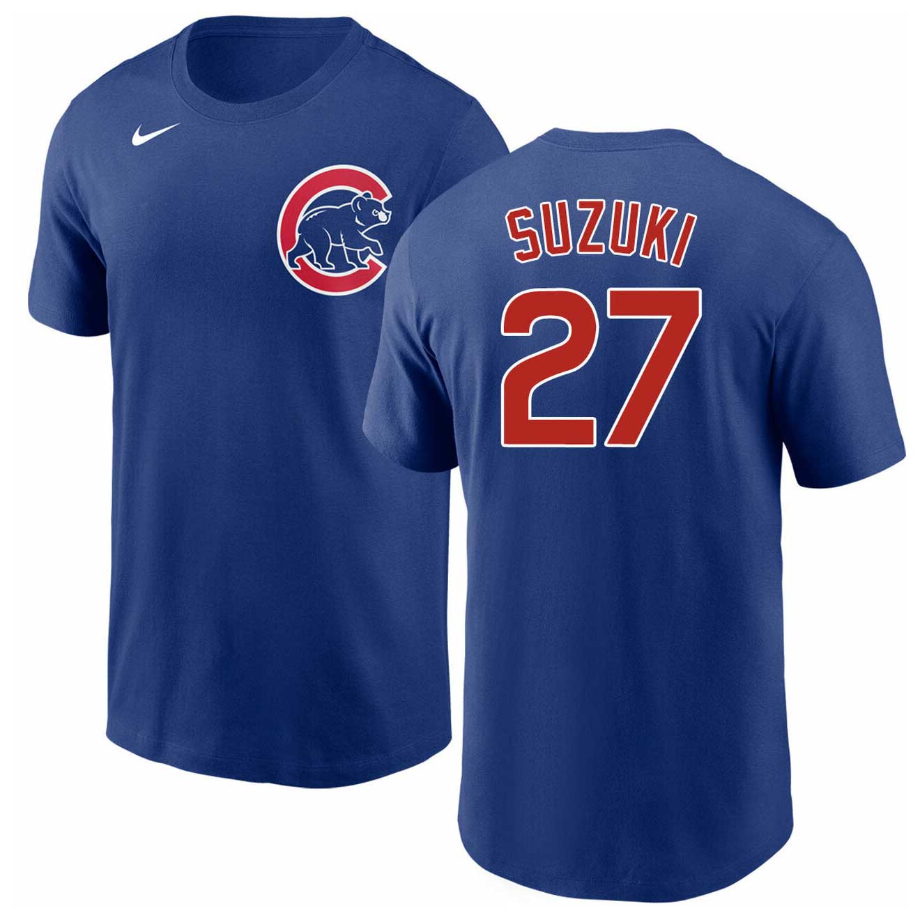 Nike Men's Chicago Cubs Seiya Suzuki #27 Blue T-Shirt