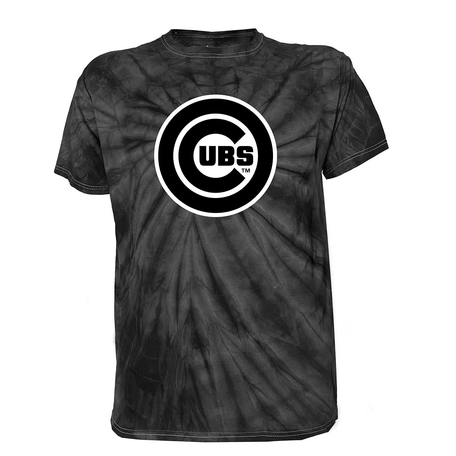 Image of Chicago Cubs Black Tie Dye T-Shirt