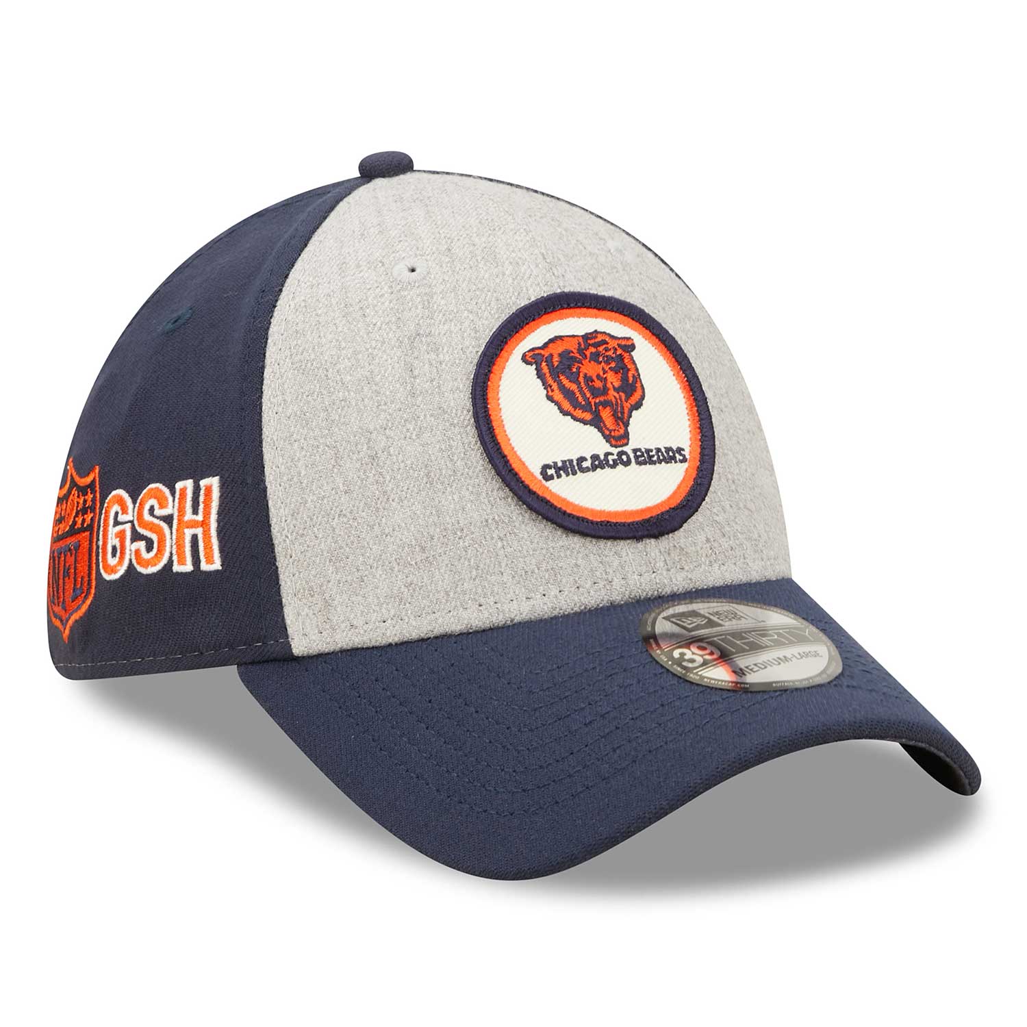 Chicago Bears New Era 2021 NFL Training Camp Bear Head Logo 39THIRTY Flex  Hat - White