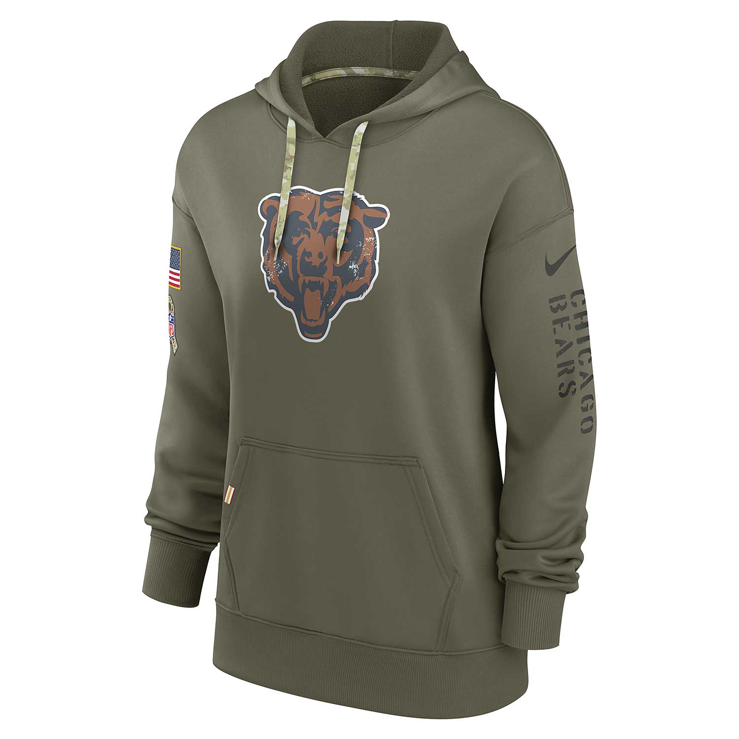 Nike Chicago Bears Ladies 2022 Salute to Service Thermal Hooded Sweatshirt X-Small