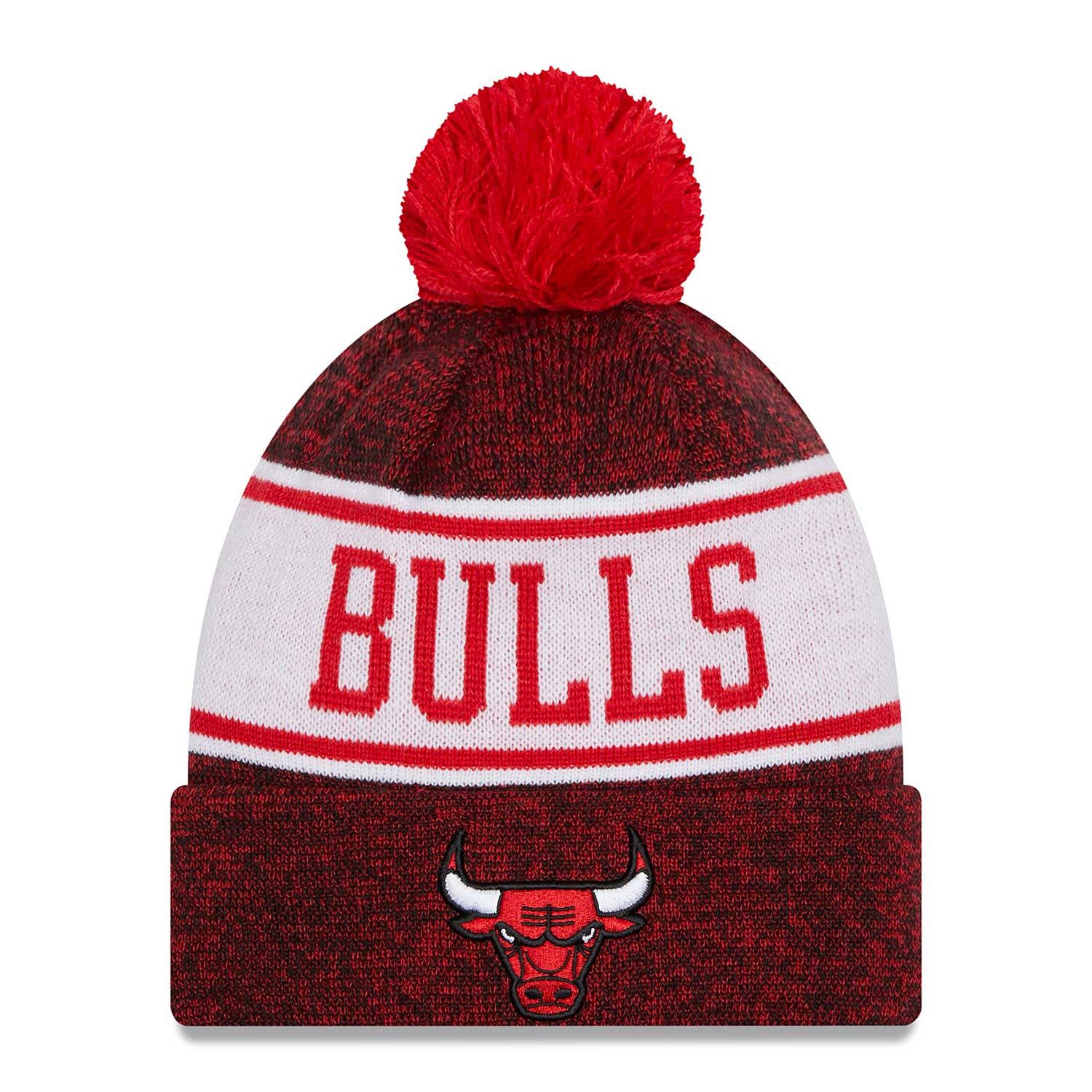 Black New Era NBA Chicago Bulls Pom Beanie Hat