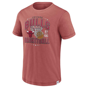 Chicago Bulls NBA Exclusive Collection Women's Team V-Neck T-Shirt -  Heathered Red/White