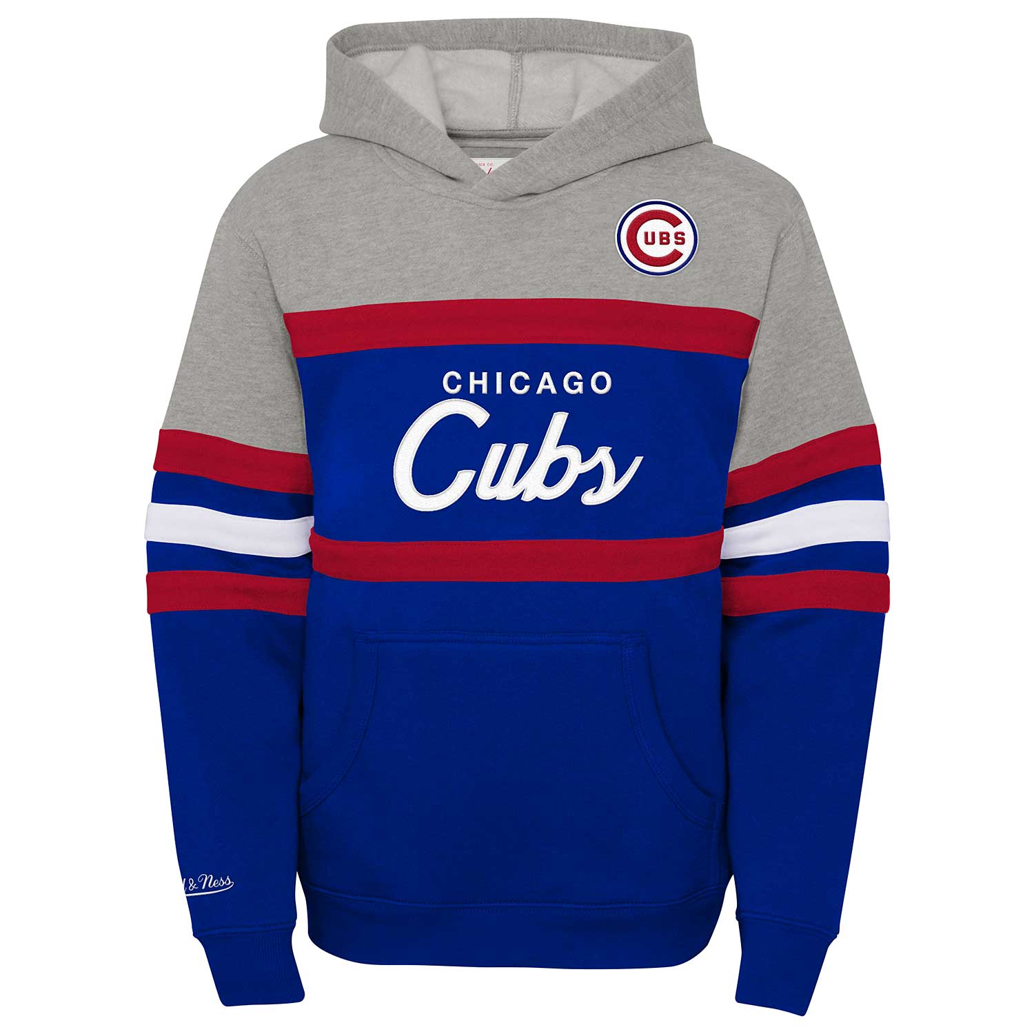 Mitchell & Ness Royal/Red Chicago Cubs Head Coach Pullover Hoodie