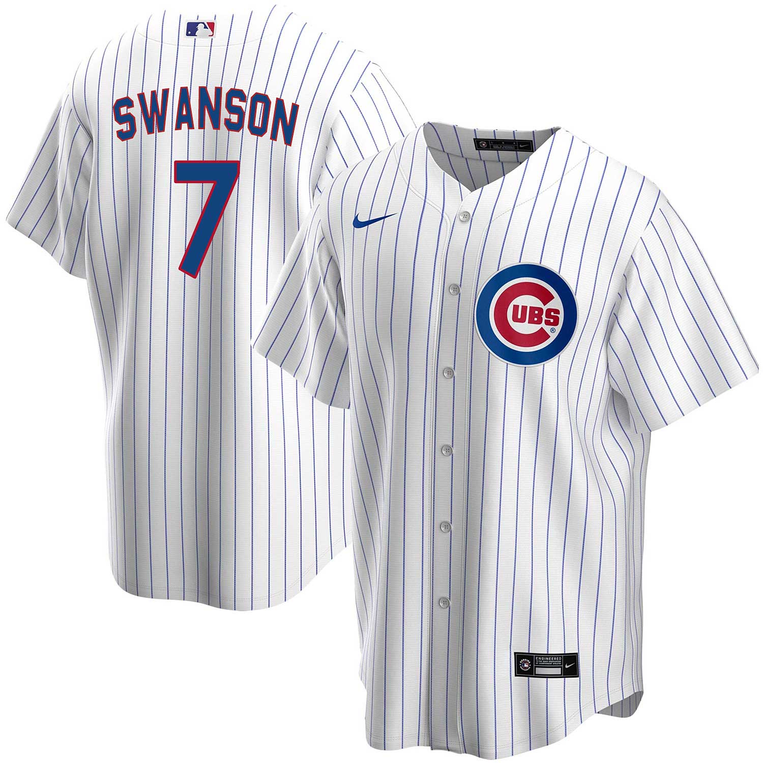 Chicago Cubs Dansby Swanson Autographed Blue Nike Jersey Size L Beckett BAS  QR Stock #215513 - Mill Creek Sports