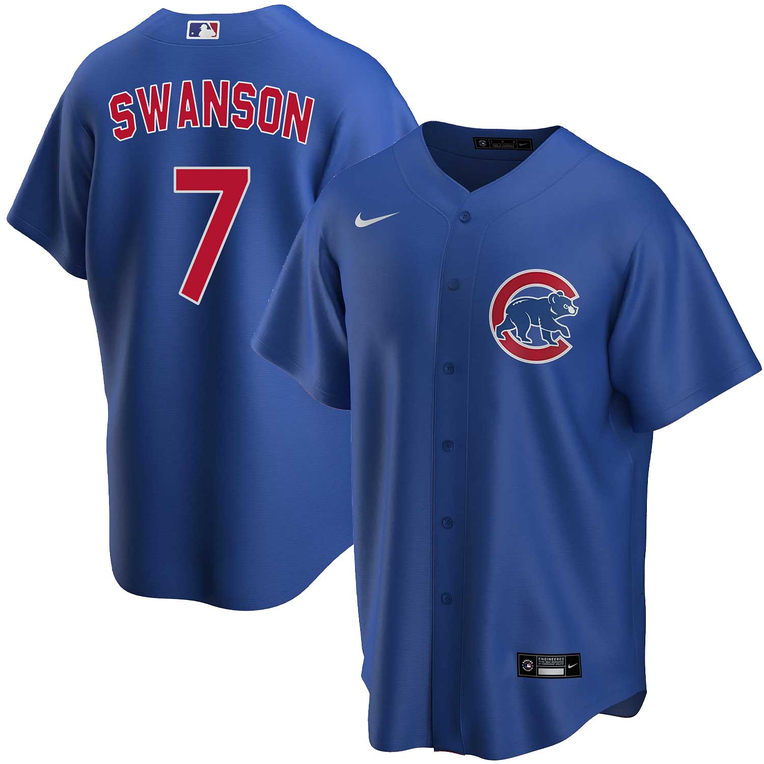 Chicago Cubs Nike Dansby Swanson Alernate Replica Jersey with Authentic Lettering Medium