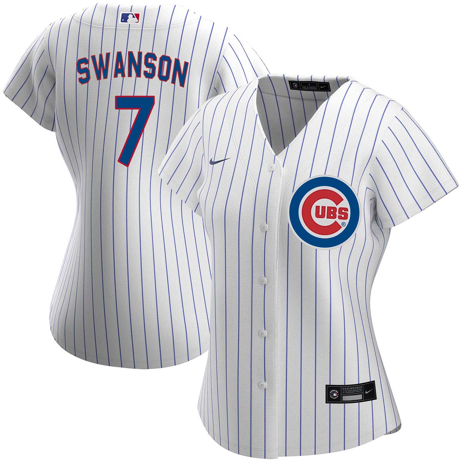 Chicago Cubs Dansby Swanson Nike Home Replica Jersey with Authentic Lettering Large