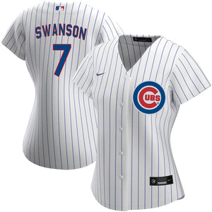 Dansby Swanson Game-Used Jersey - Swanson 3-4, 6th HR - Cubs at