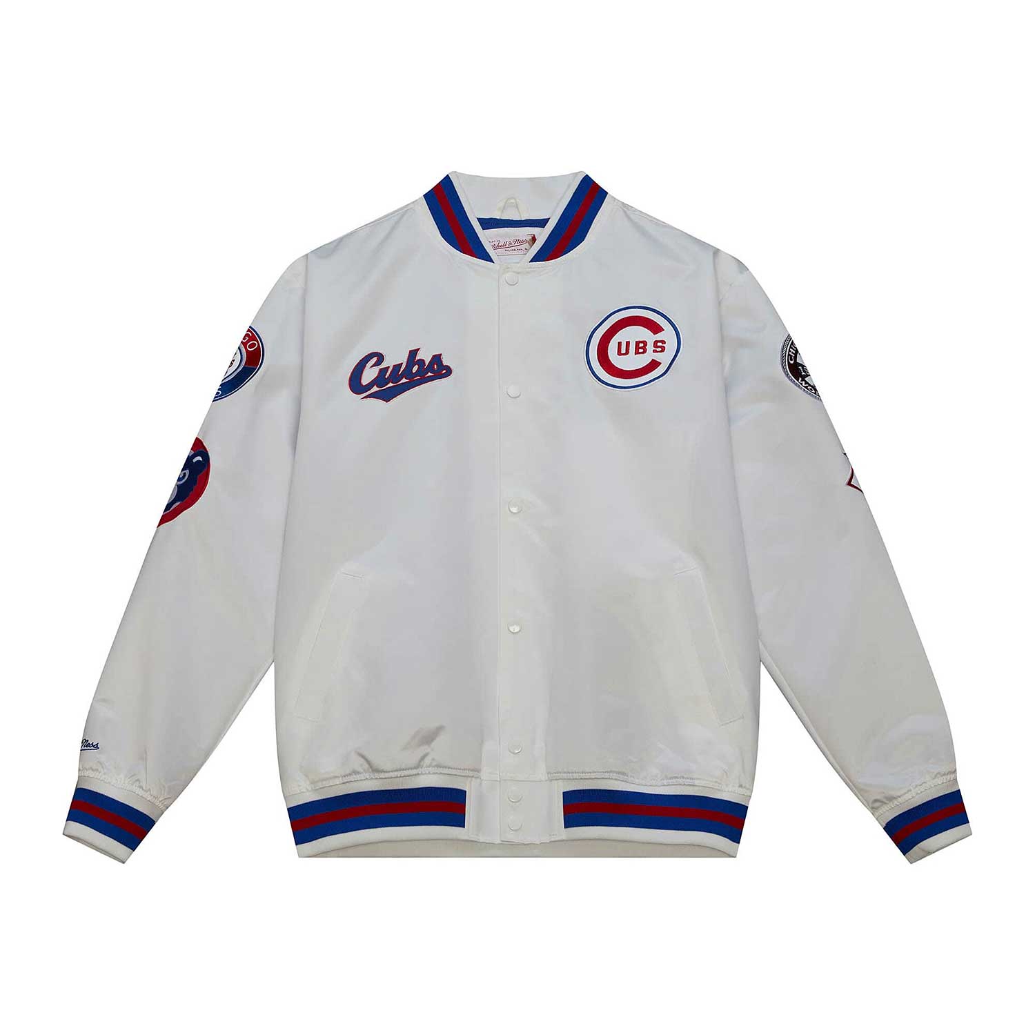 Mitchell & Ness Chicago Cubs Tough Season Satin Jacket 2XT Black/White/Multi