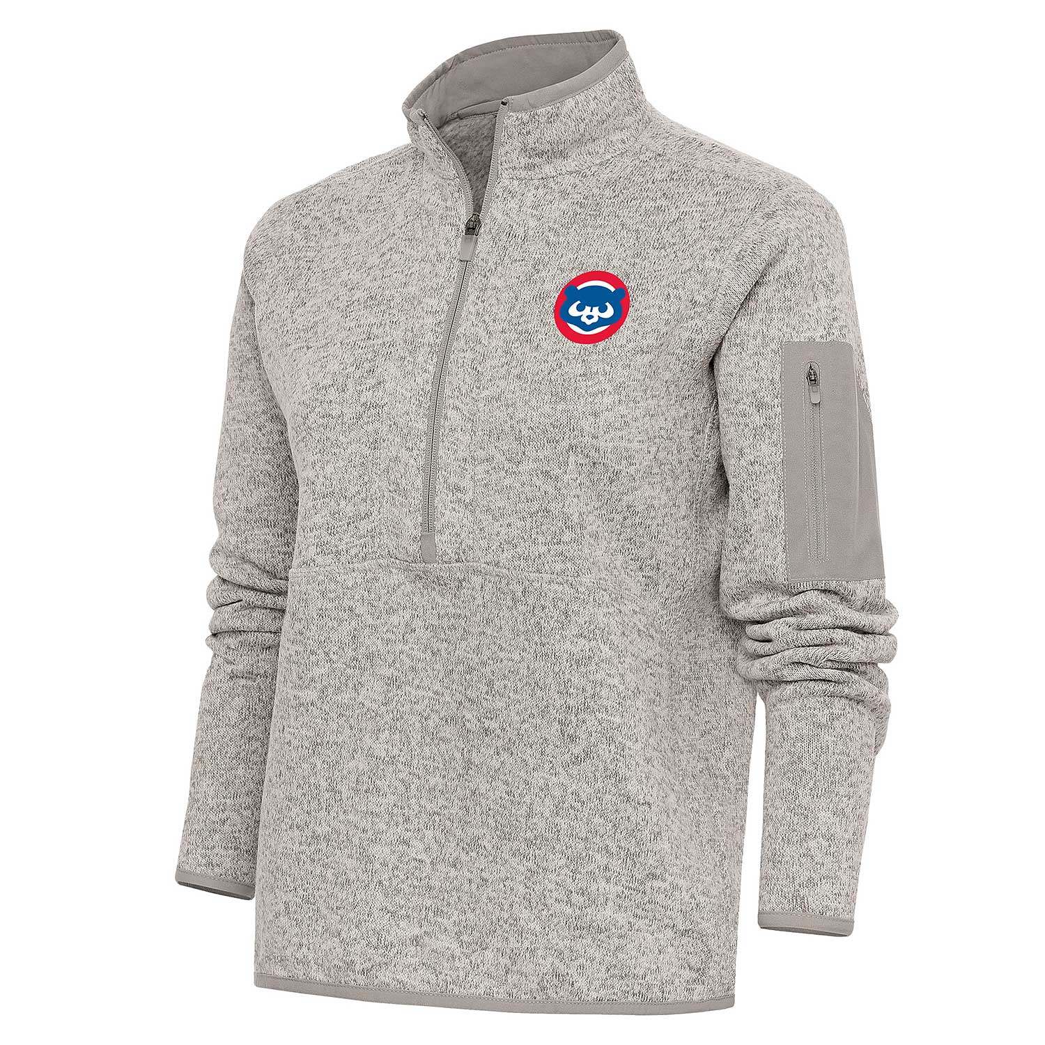 Antigua Chicago Cubs Womens Blue Fortune 1/4 Zip Pullover