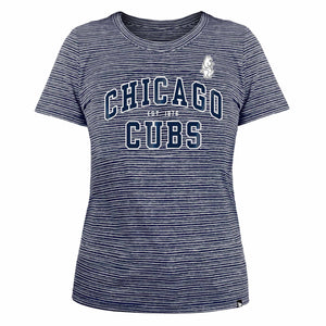 Chicago Cubs 1914 Cream Ringer V-Neck T-Shirt