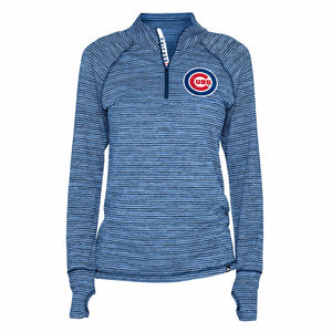 Chicago Cubs Iconic Brushed Poly Quarter Zip - Mens