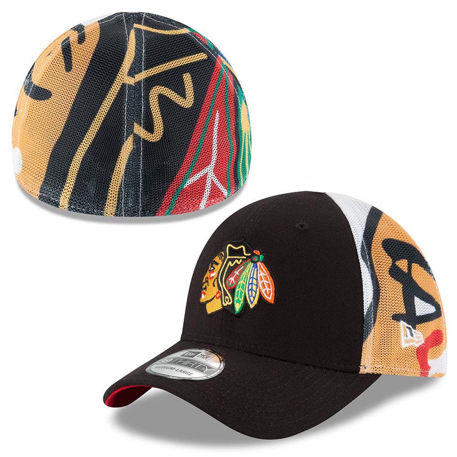 New Era Chicago Blackhawks Logo Duel 39THIRTY Flex Fit Hat M/L