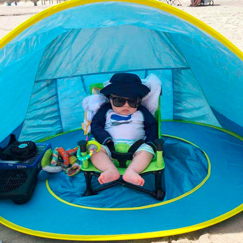Barraca de Praia Infantil com Piscina e Proteção UV