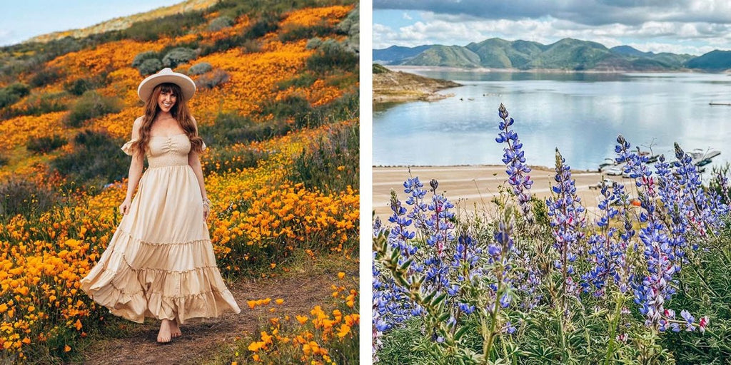 Spring Wildflowers | Flowy Boho Chic Maxi Dress with Pockets by Cocopiña