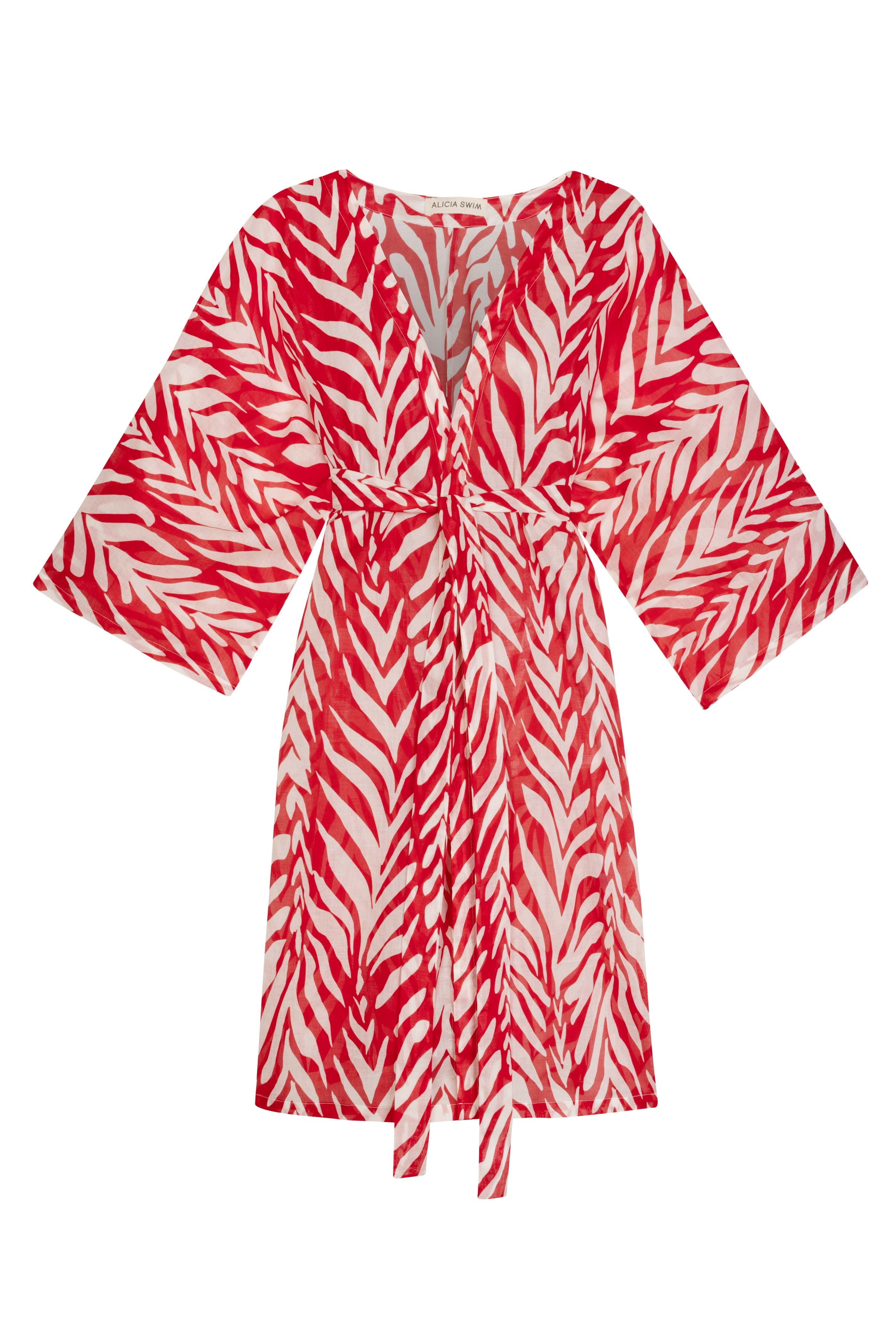 SHORT KIMONO IN FLAME WAVES - ALICIA SWIM product image