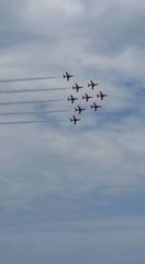 Red arrows in action above Cleethorpes