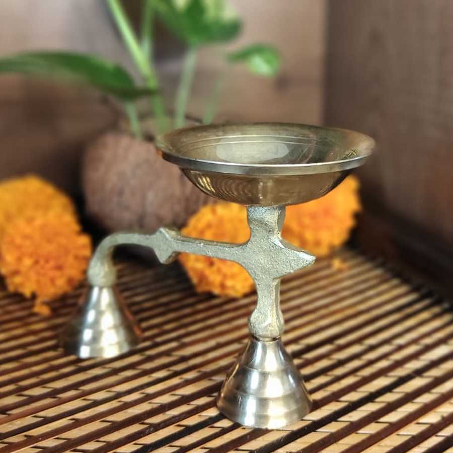 Handmade Puja Chowki Stand Traditional Brass Mukali Stool Pooja