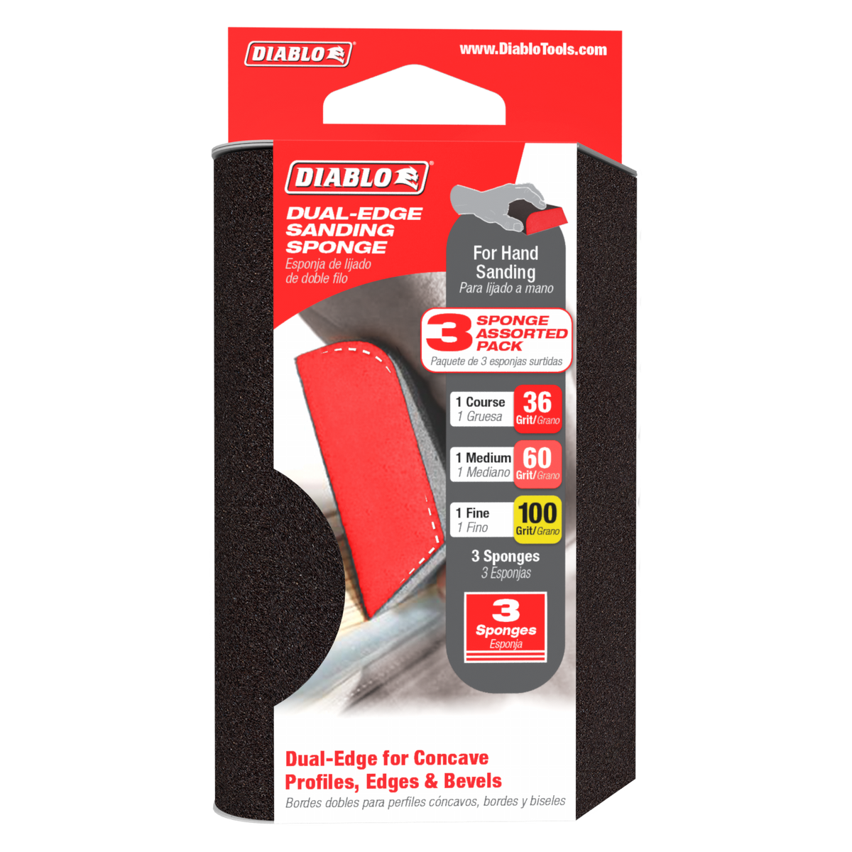 Diablo 5 in. x 2-3/4 in. Reusable Angled Hand Sanding Block