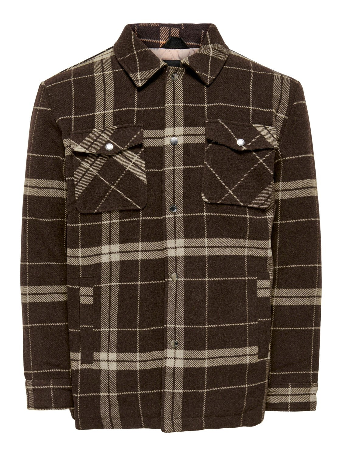 Only & Sons / Zomerjas Creed Loose Check in bruin