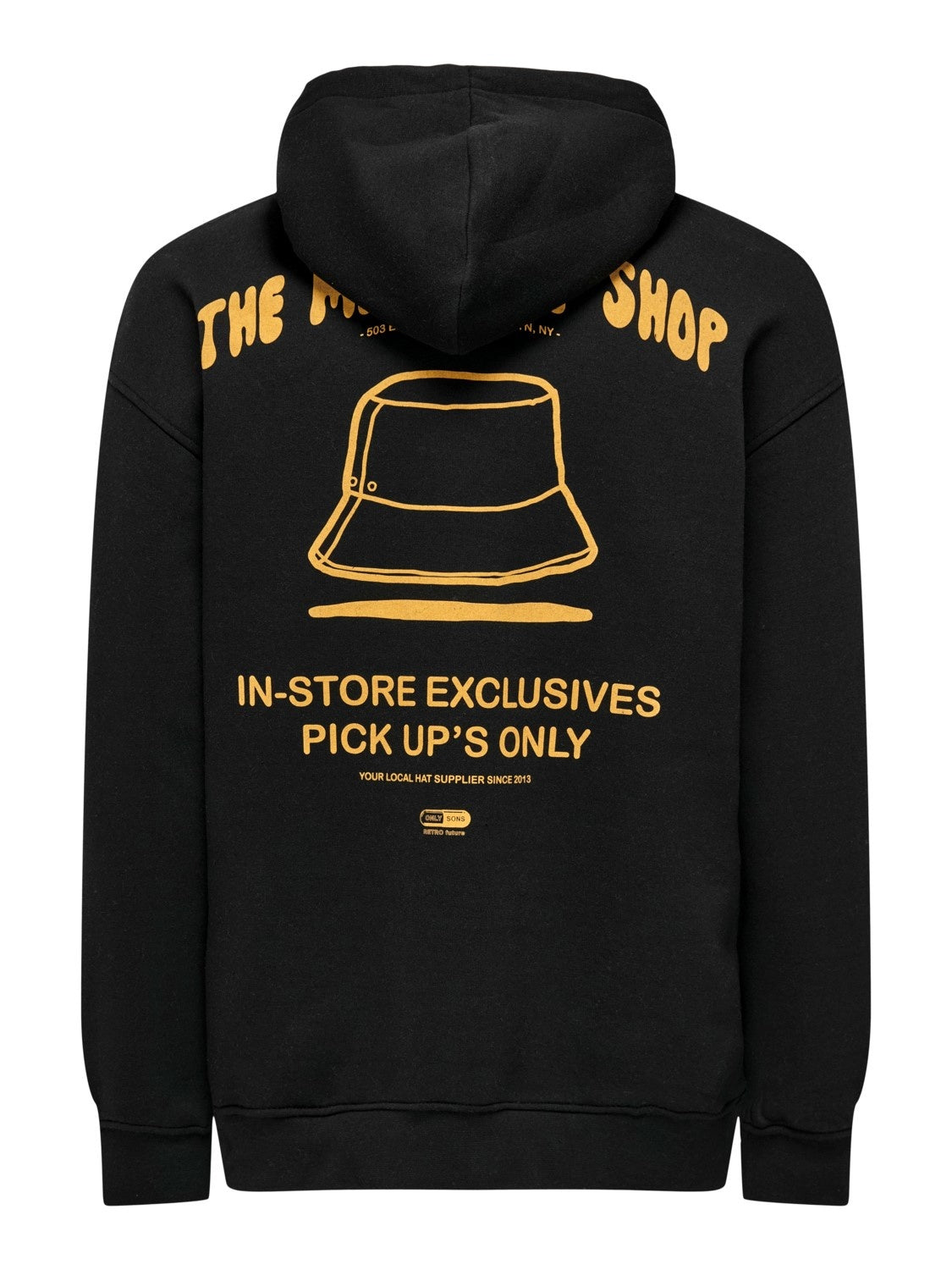 Only & Sons The Mad Hat Shop Hoodie Black & Yellow