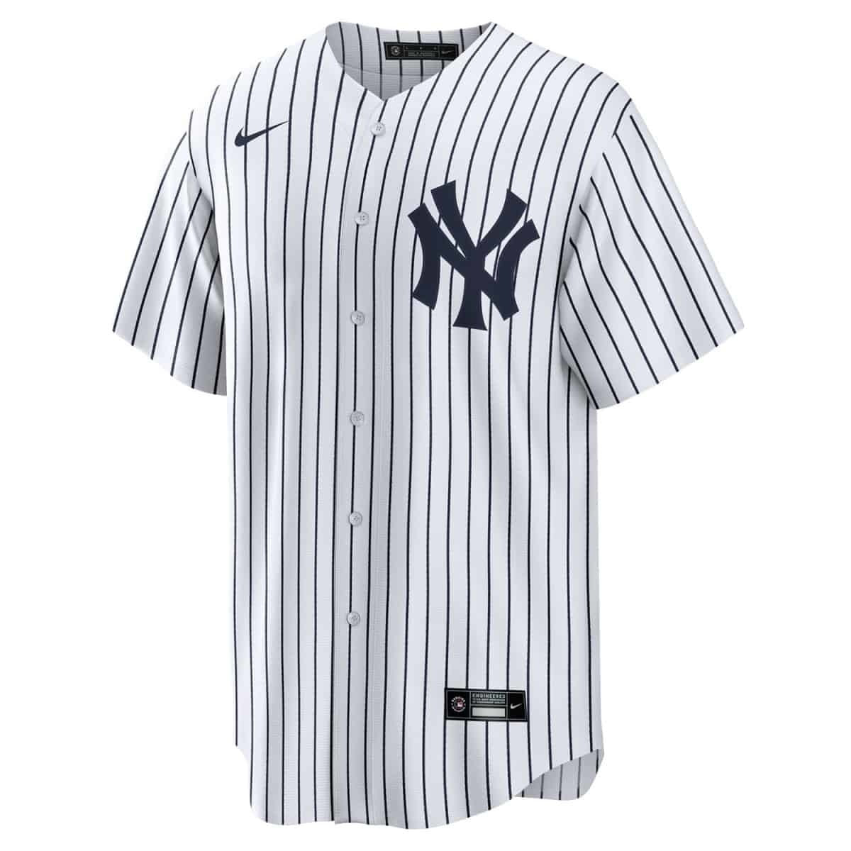 NIKE MLB New York Yankees Official Replica Home Korte Mouwen V-Hals T-Shirt Mannen Wit - Maat L