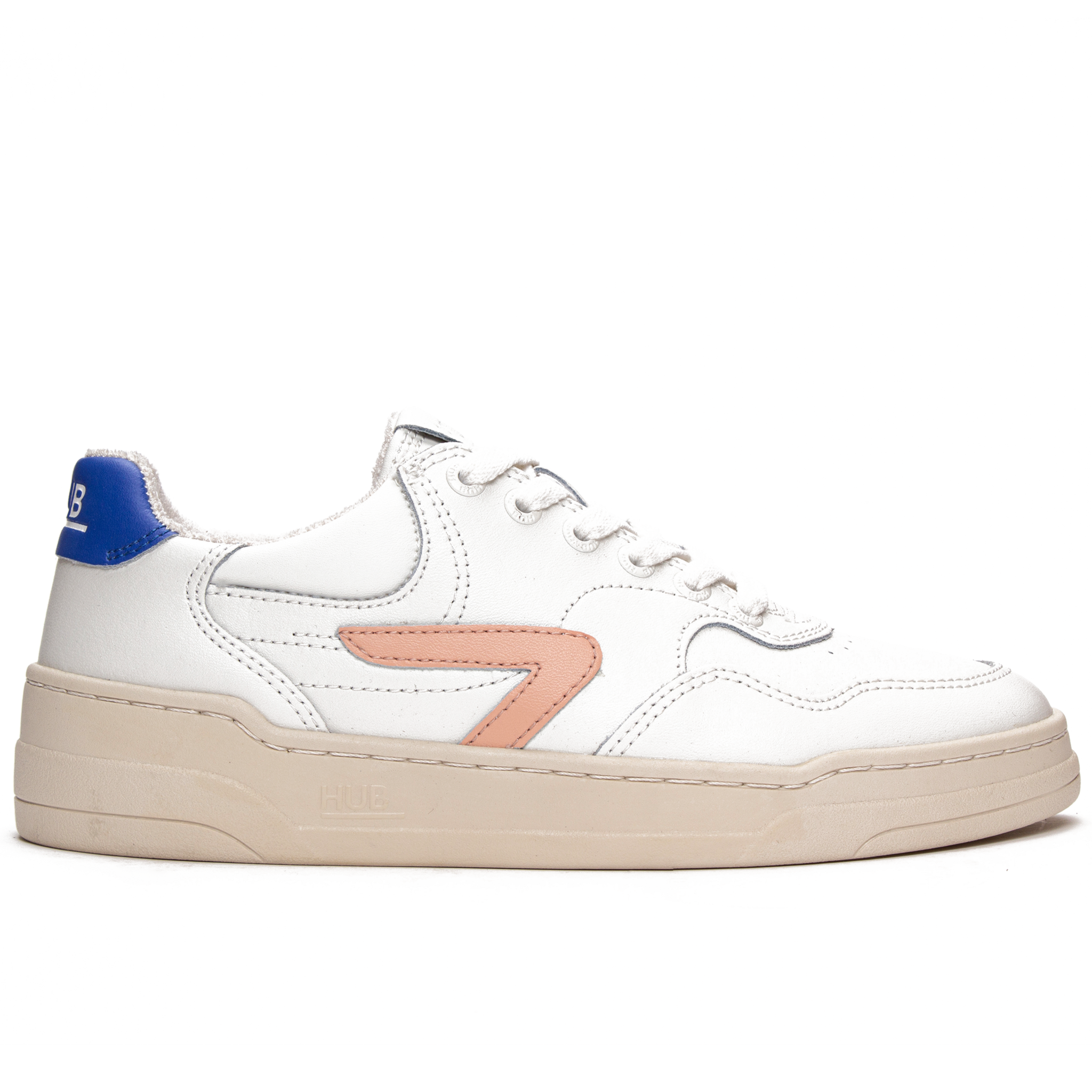 HUB Court-z Lage sneakers - Leren Sneaker - Dames - Wit - Maat 38