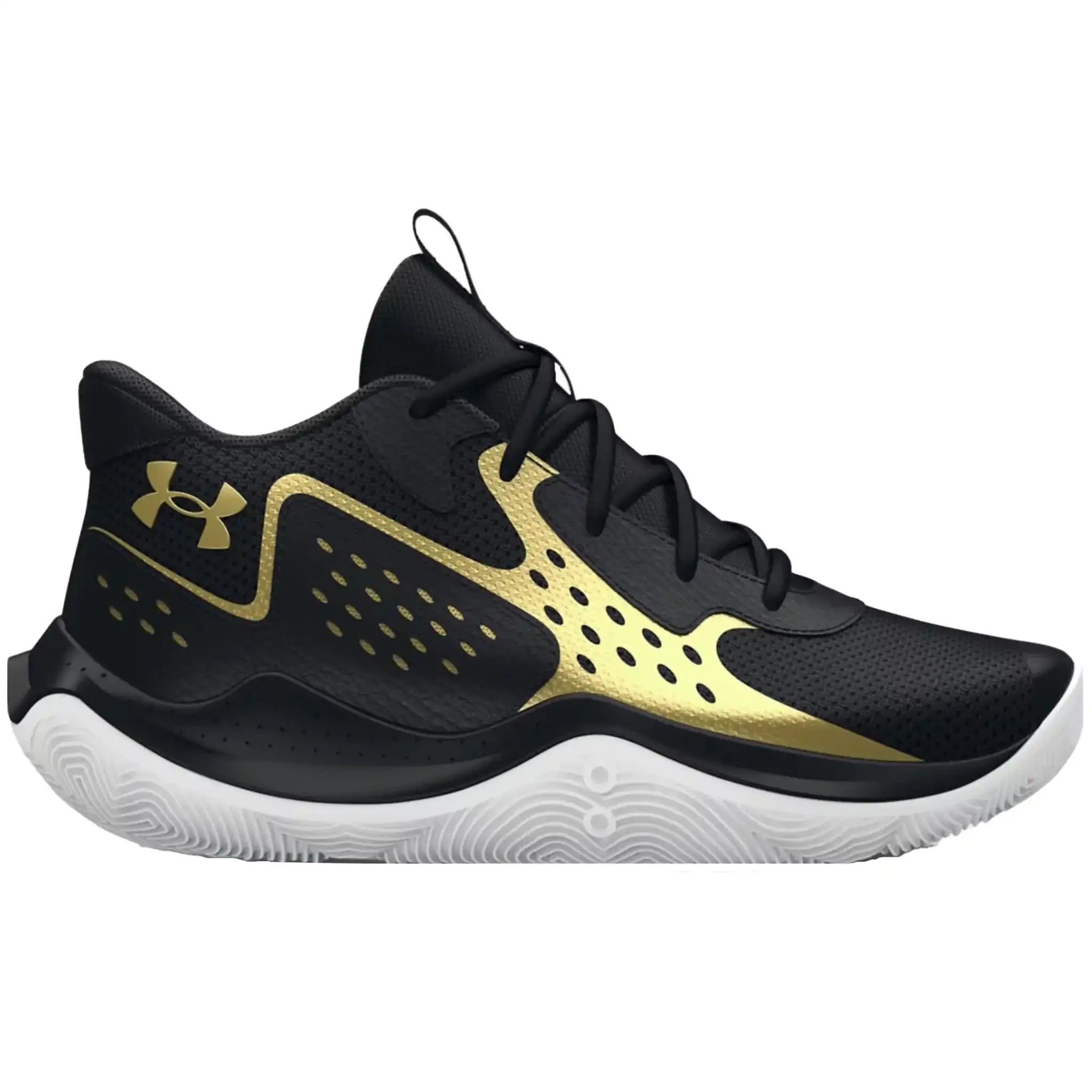 Under Armour GS Jet 23 Basketbal Schoenen - Black 001 / Black 001 / Metallic Gold 777 - Kinderen - EU 37.5