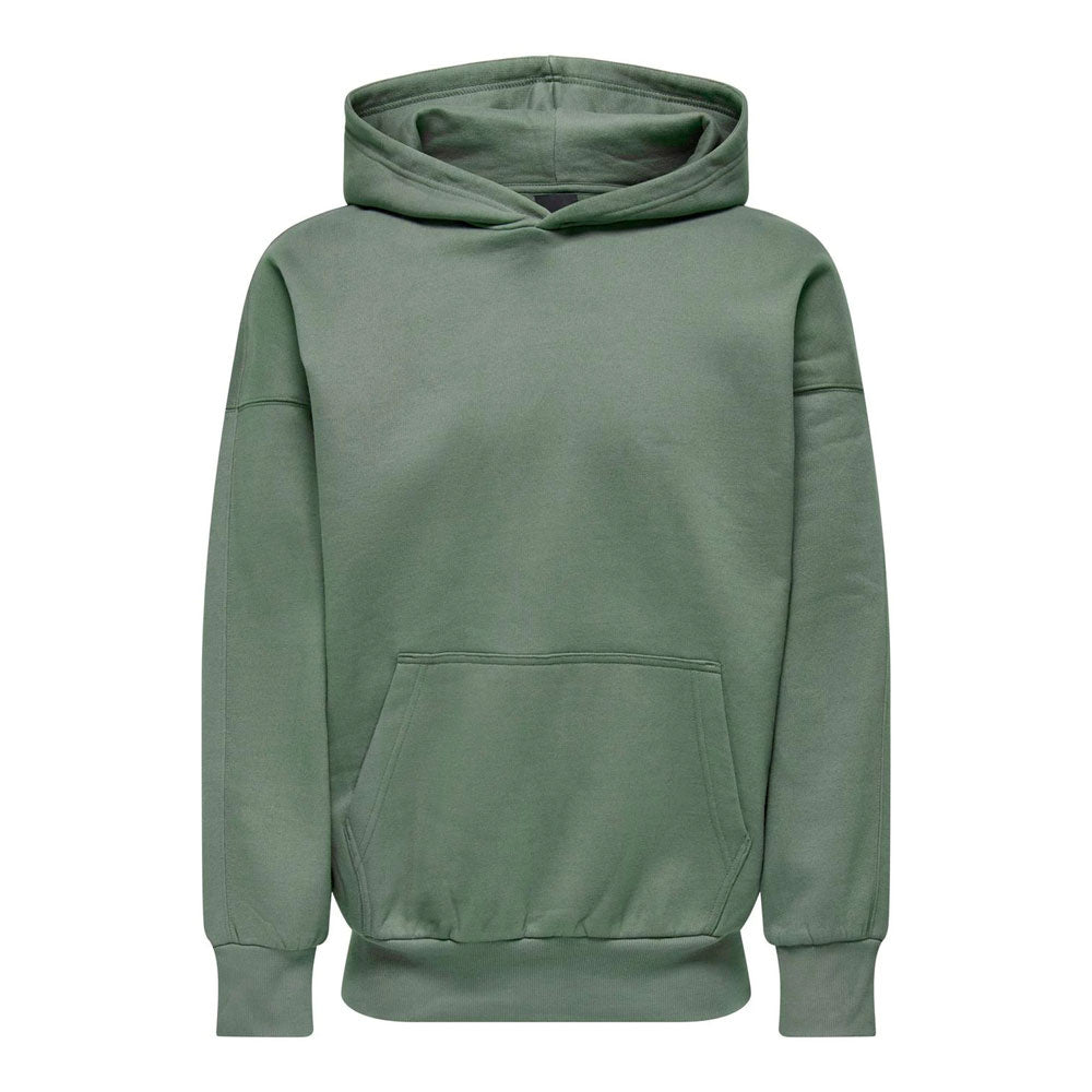 Only & Sons Dan Life Rlx Heavy Hoodie Mannen op kleur grijs, Maat M